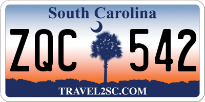 SC license plate ZQC542
