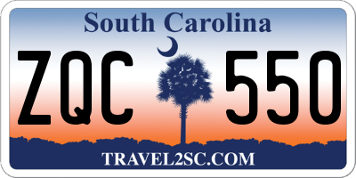 SC license plate ZQC550