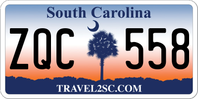 SC license plate ZQC558
