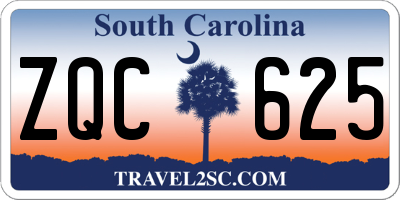SC license plate ZQC625