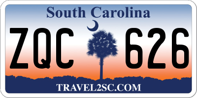 SC license plate ZQC626