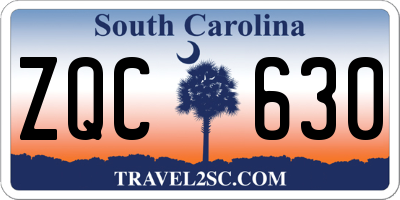 SC license plate ZQC630