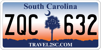 SC license plate ZQC632