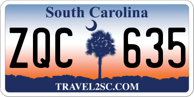 SC license plate ZQC635