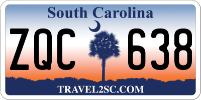 SC license plate ZQC638