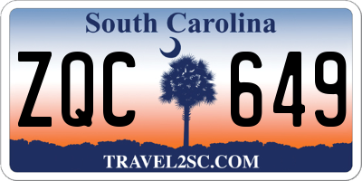 SC license plate ZQC649
