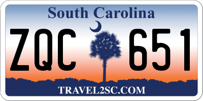 SC license plate ZQC651