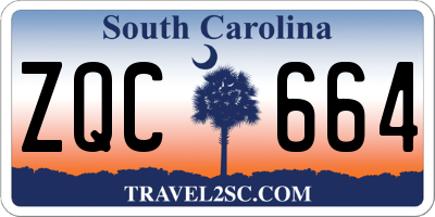 SC license plate ZQC664