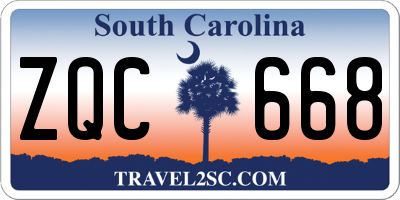 SC license plate ZQC668