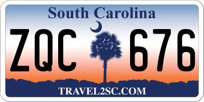 SC license plate ZQC676