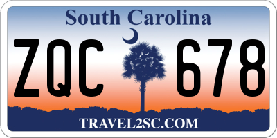 SC license plate ZQC678
