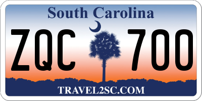 SC license plate ZQC700