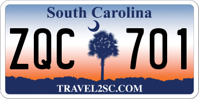 SC license plate ZQC701