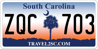 SC license plate ZQC703