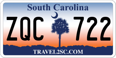 SC license plate ZQC722