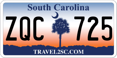 SC license plate ZQC725