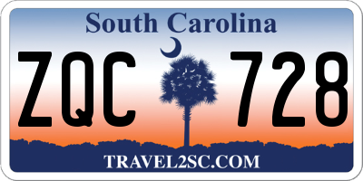 SC license plate ZQC728