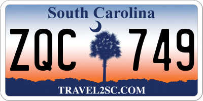 SC license plate ZQC749