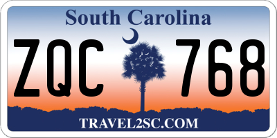 SC license plate ZQC768