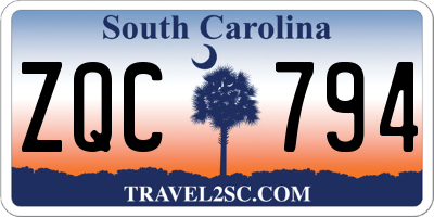 SC license plate ZQC794
