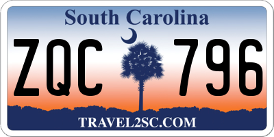 SC license plate ZQC796
