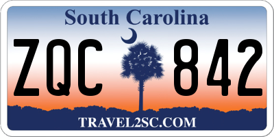 SC license plate ZQC842