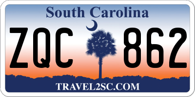 SC license plate ZQC862