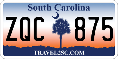 SC license plate ZQC875