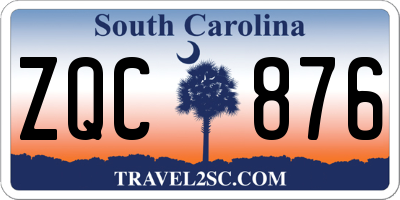 SC license plate ZQC876