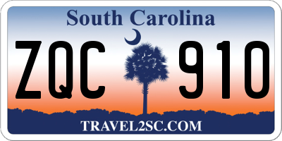 SC license plate ZQC910