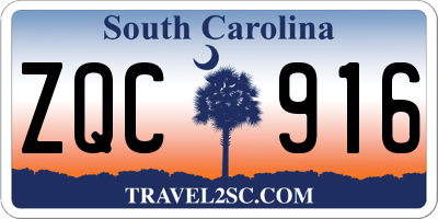 SC license plate ZQC916