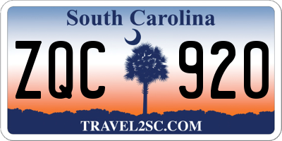 SC license plate ZQC920