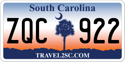 SC license plate ZQC922