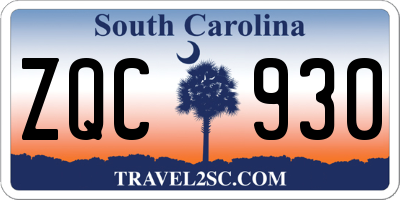 SC license plate ZQC930