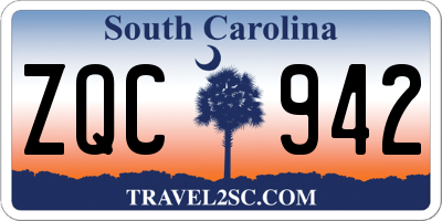 SC license plate ZQC942