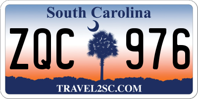 SC license plate ZQC976