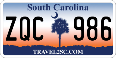 SC license plate ZQC986