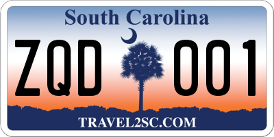 SC license plate ZQD001