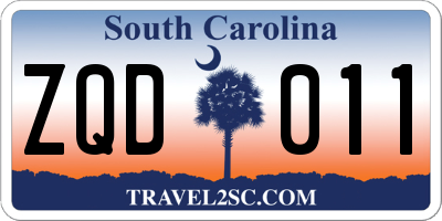 SC license plate ZQD011