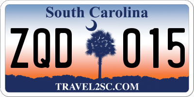 SC license plate ZQD015