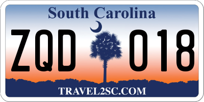 SC license plate ZQD018