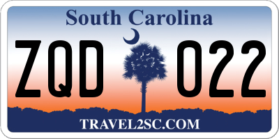 SC license plate ZQD022
