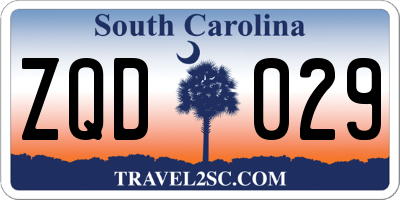 SC license plate ZQD029