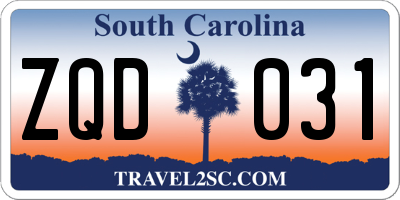 SC license plate ZQD031