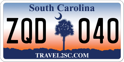SC license plate ZQD040