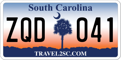 SC license plate ZQD041