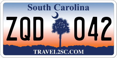 SC license plate ZQD042