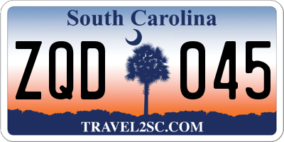 SC license plate ZQD045