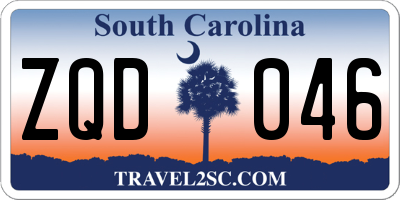 SC license plate ZQD046