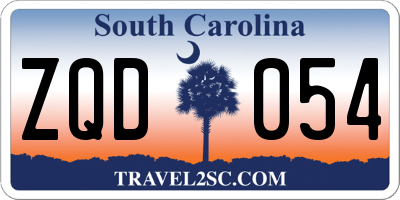 SC license plate ZQD054